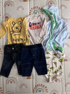 6 piece boy bundle jeans one pieces robe